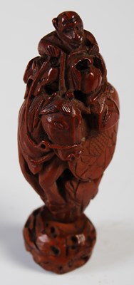 Lot 60 - An antique Chinese carved and pierced coquilla...