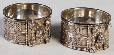 Lot 91 - An unusual pair of Middle Eastern silver bon...