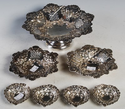 Lot 97 - A Birmingham silver fruit bowl with pierced...