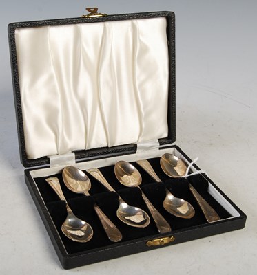 Lot 108 - A cased set of six Sheffield silver teaspoons.