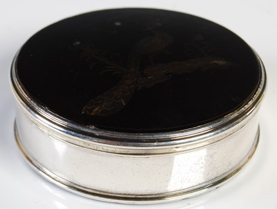 Lot 125 - A Georgian silver and tortoiseshell circular...