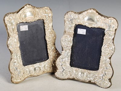 Lot 148 - A pair of silver photograph frames with...