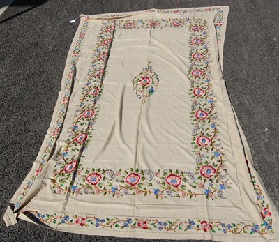 Lot 181A - A late 19th century Indian embroidered bed/...