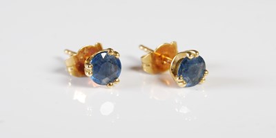 Lot 217 - A pair of 18ct gold ear studs set with...