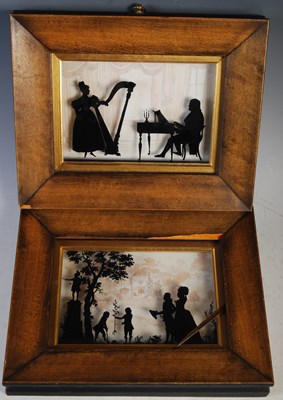 Lot 326 - A pair of decorative silhouette pictures, one...