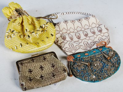 Lot 330 - A vintage beadwork ladies' evening bag, worked...