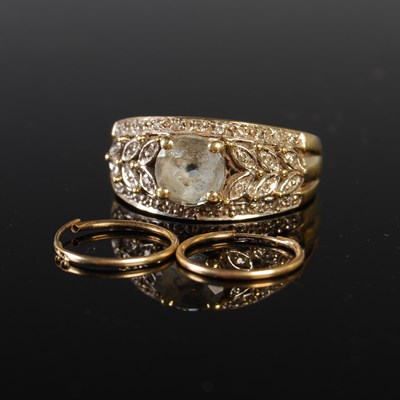 Lot 231 - A 9ct gold QVC gem set ring together with a...