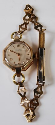 Lot 237 - A 9ct gold cased ladies' Vertex wristwatch...