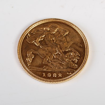 Lot 244 - Elizabeth II gold half sovereign dated 1982.