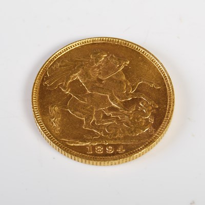 Lot 241 - A Victorian gold sovereign dated 1894.