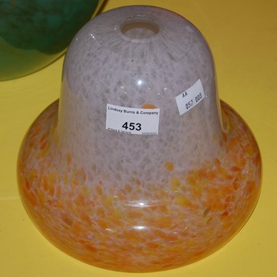 Lot 453 - An Ysart glass light shade mottled opaque pink...