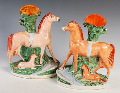 Lot 271 - A pair of 19th century Staffordshire Pottery...