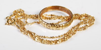 Lot 281 - An 18ct gold ring together with an 18ct gold...