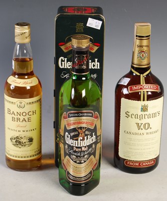 Lot 339 - Three bottles of spirits to include a boxed...