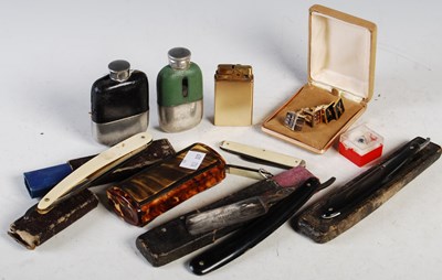 Lot 350 - A box of assorted gentleman's accessories to...