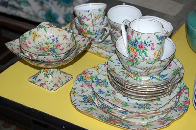 Lot 458 - A composite stitch pattern part tea set...