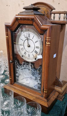 Lot 454 - Two late 19th century mantel clocks, both with...