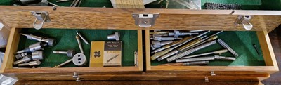 Lot 458 - Vintage oak tool chest, the cover with back...