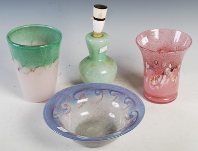 Lot 410 - Four pieces of Ysart glassware to include two...