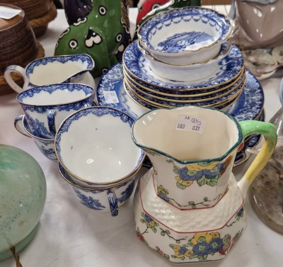 Lot 412 - A Royal Doulton blue printed part tea set...