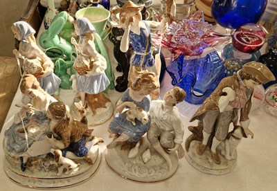 Lot 420 - A group of six Mexican porcelain figure groups.