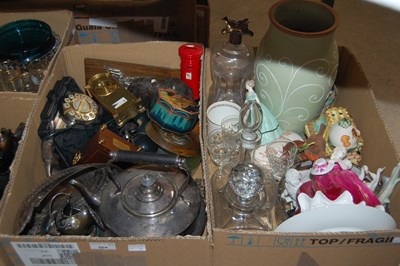 Lot 504 - Two boxes - assorted EP ware, glass, ceramics...