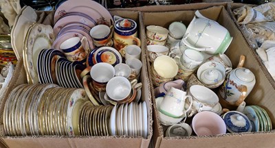 Lot 577 - Two boxes of assorted part tea sets, tea ware...