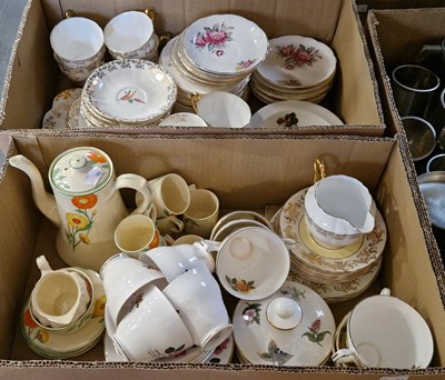 Lot 579 - Two boxes of assorted part tea sets.