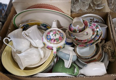 Lot 586 - Three boxes of assorted ceramics, tableware,...