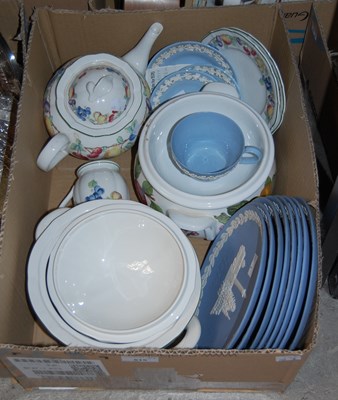 Lot 515 - Two boxes - assorted ceramics and glass to...