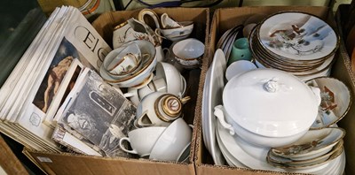 Lot 596 - Two boxes of assorted ceramics, various...