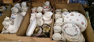 Lot 613 - Three boxes of assorted part tea sets to...