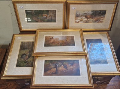 Lot 708 - G A Hunter, a collection of six oil paintings...