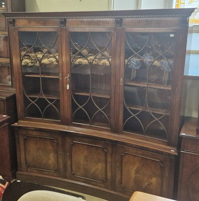 Lot 722 - A reproduction mahogany inverted bowfront...