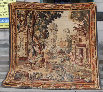 Lot 750 - An Aubusson verdure tapestry wall hanging,...