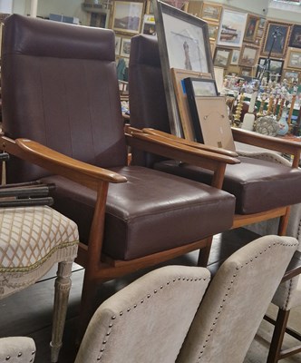 Lot 785 - Guy Rogers, a pair of mid-century teak...