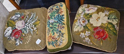 Lot 788 - Two needlework and beadwork cushions, one...