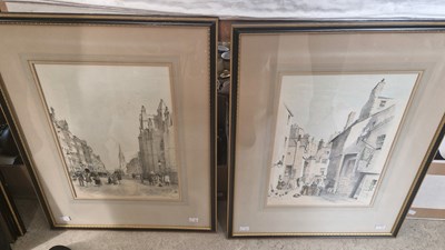 Lot 790 - Three coloured prints depicting views in...