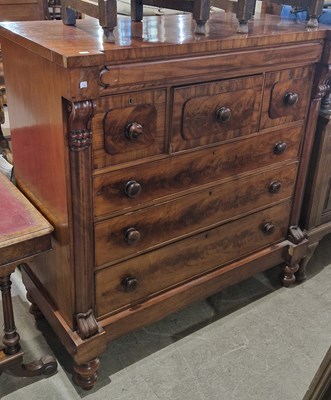 Lot 800 - 19th century mahogany chest, the rectangular...