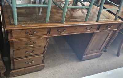 Lot 806 - Early 20th century mahogany partners desk, the...