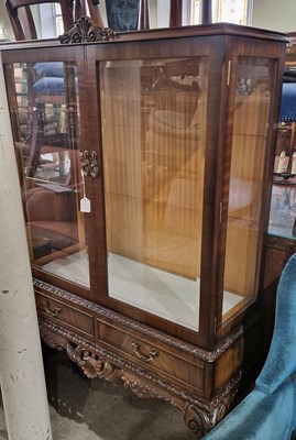 Lot 815 - 20th century mahogany display cabinet, the...