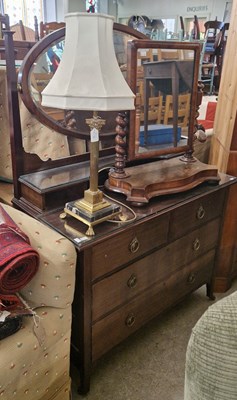 Lot 834 - An Edwardian mahogany mirror back dressing...