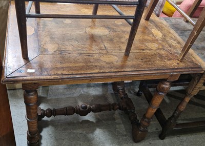 Lot 839 - An antique walnut rectangular centre table,...