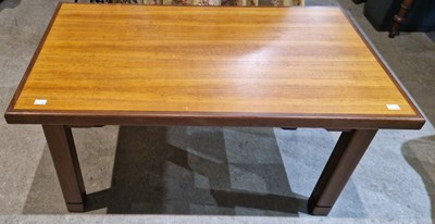 Lot 875 - A mid-century teak coffee table, 97 cm wide.