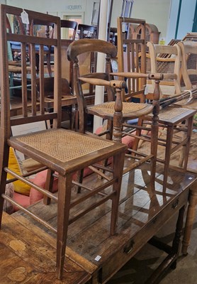 Lot 842 - A Victorian beech wood child's high chair with...