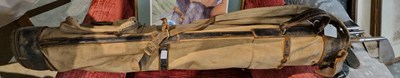 Lot 879 - A canvas and leather trimmed golf bag...