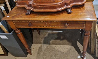 Lot 848 - Late 19th century mahogany side table with two...