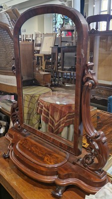 Lot 849 - A 19th century mahogany dressing table mirror...