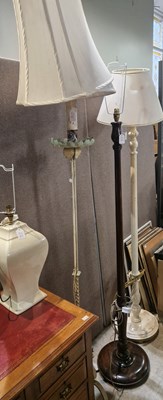 Lot 913 - Three assorted standard lamps and shades.