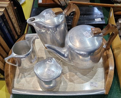 Lot 540M - A Picquot Ware tea set and tray.